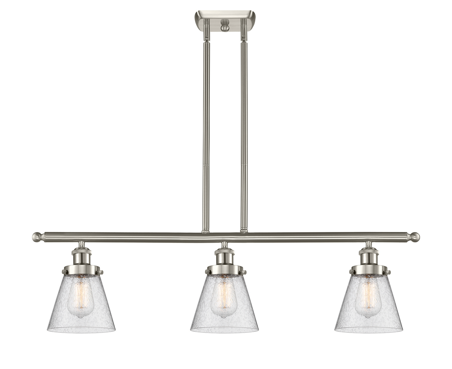 Three Light Island Pendant by Innovations - Ballston Urban Collection, Brushed Satin Nickel Finish - 916-3I-SN-G64
