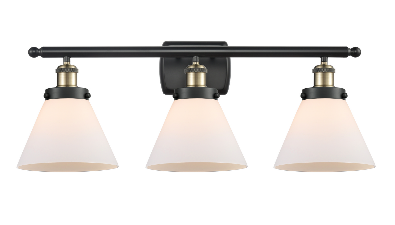 Three Light Bath Vanity by Innovations - Ballston Urban Collection, Black Antique Brass Finish - 916-3W-BAB-G41