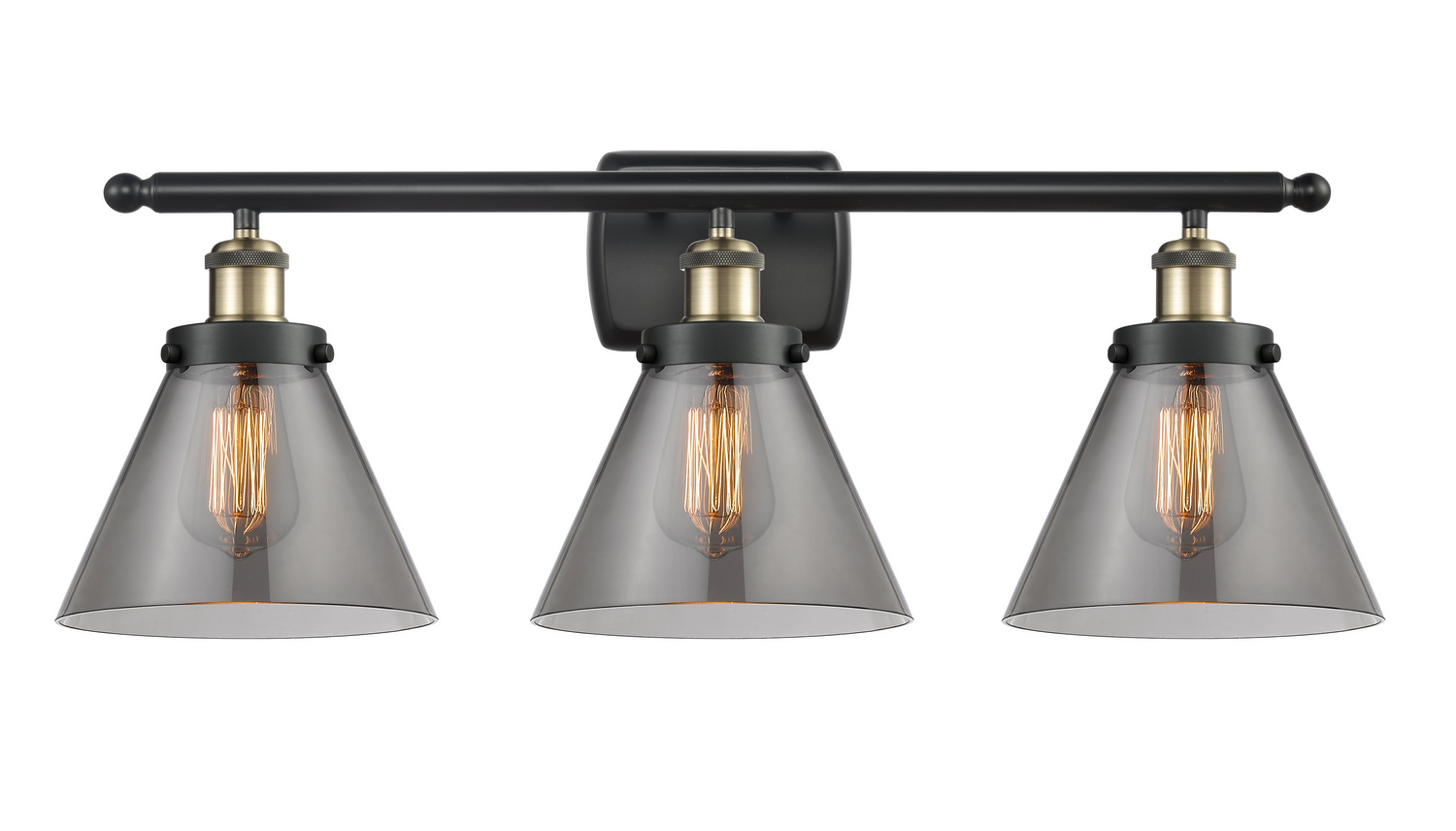 LED Bath Vanity by Innovations - Ballston Urban Collection, Black Antique Brass Finish - 916-3W-BAB-G43-LED