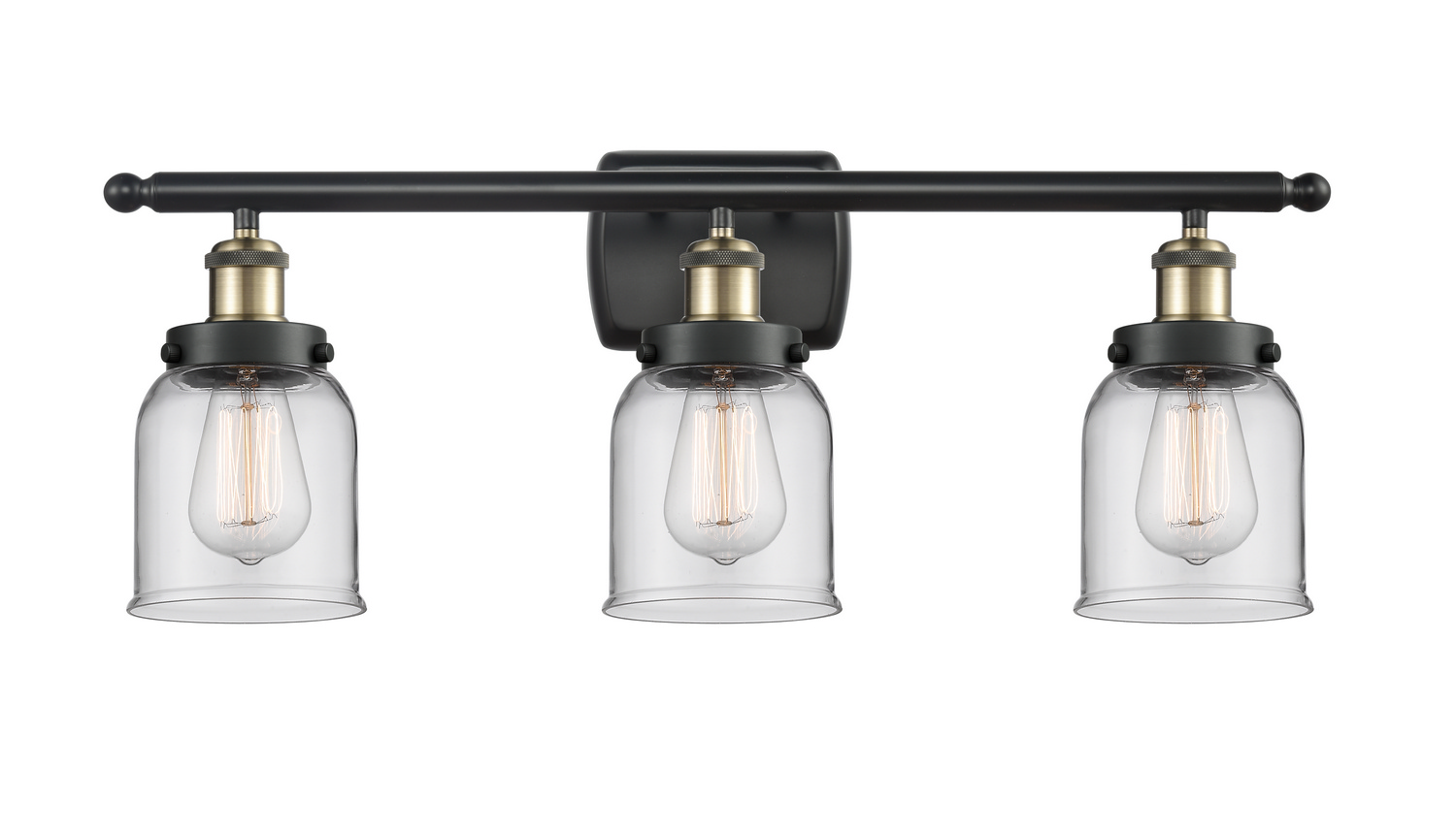 LED Bath Vanity by Innovations - Ballston Urban Collection, Black Antique Brass Finish - 916-3W-BAB-G52-LED