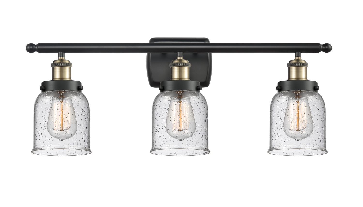 Three Light Bath Vanity by Innovations - Ballston Urban Collection, Black Antique Brass Finish - 916-3W-BAB-G54