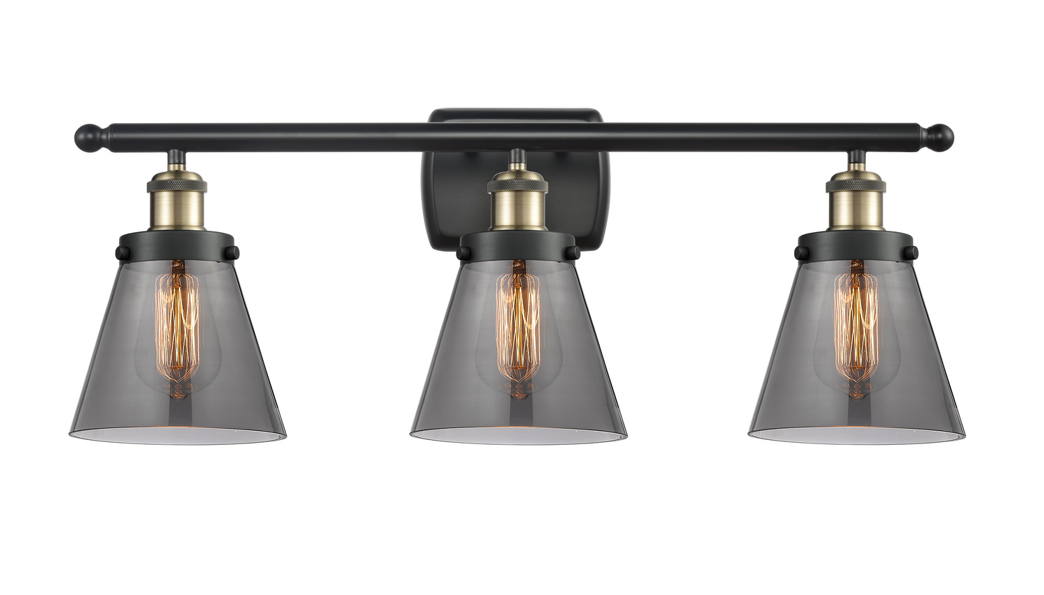 Three Light Bath Vanity by Innovations - Ballston Urban Collection, Black Antique Brass Finish - 916-3W-BAB-G63