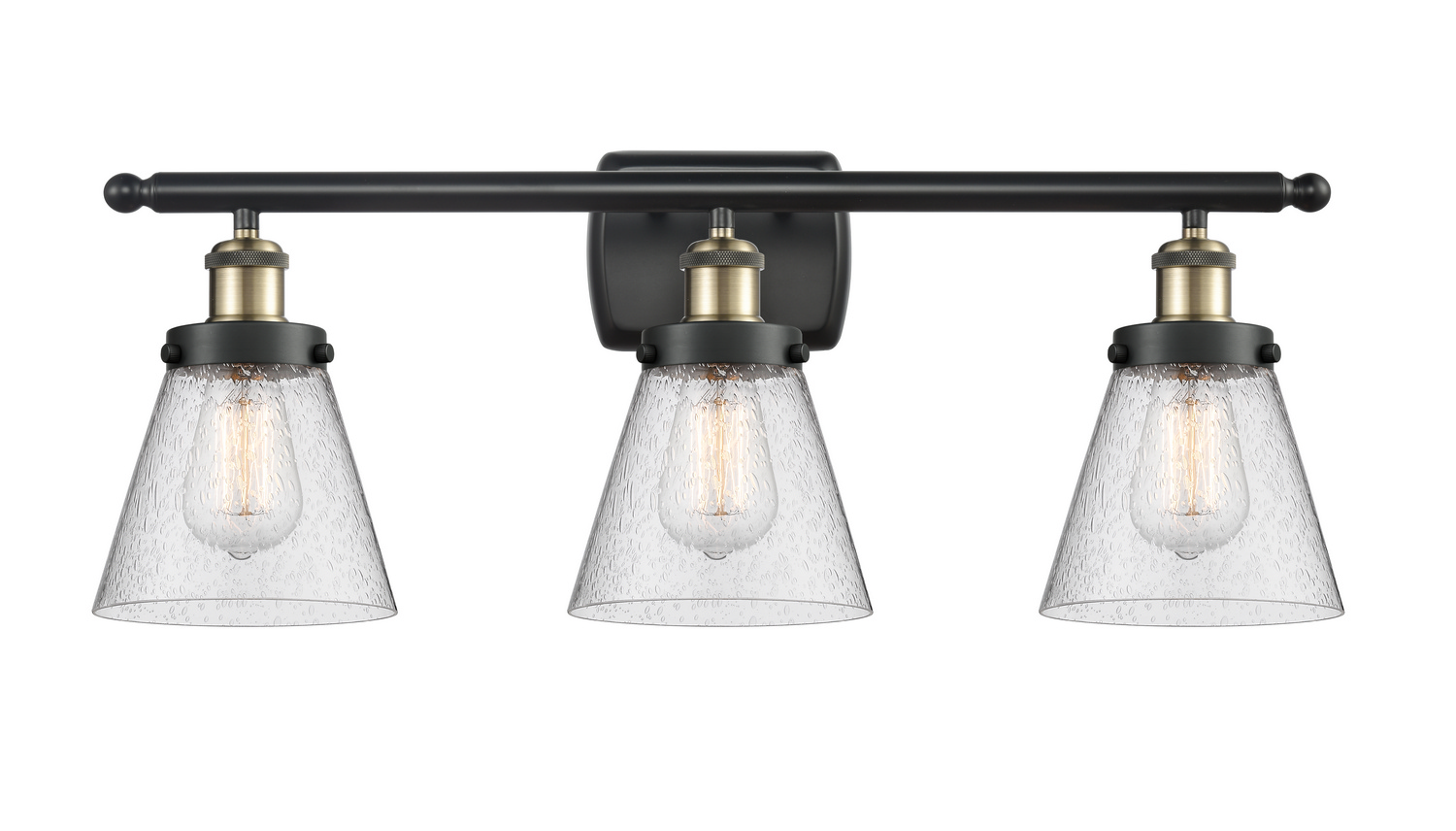 LED Bath Vanity by Innovations - Ballston Urban Collection, Black Antique Brass Finish - 916-3W-BAB-G64-LED