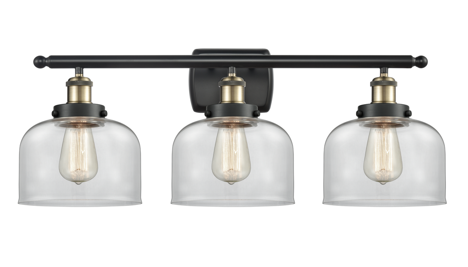 LED Bath Vanity by Innovations - Ballston Urban Collection, Black Antique Brass Finish - 916-3W-BAB-G72-LED