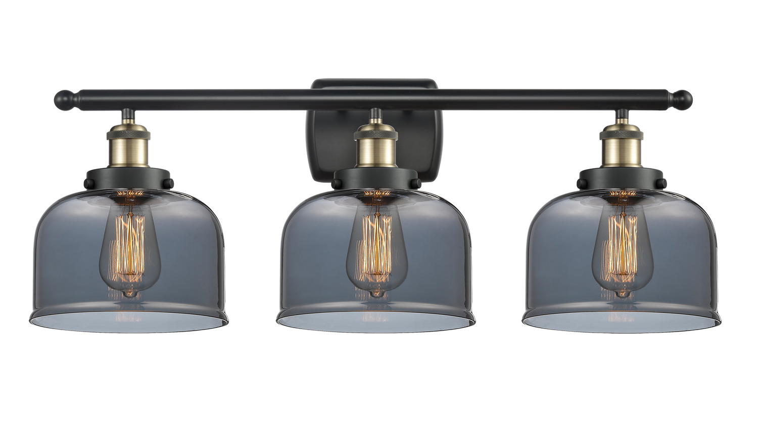 Three Light Bath Vanity by Innovations - Ballston Urban Collection, Black Antique Brass Finish - 916-3W-BAB-G73