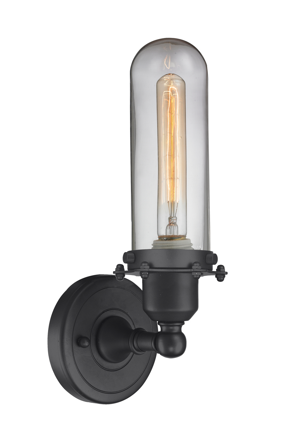 LED Wall Sconce by Innovations - Austere Collection, Matte Black Finish - 900-1W-BK-CE228-BK-CL-LED