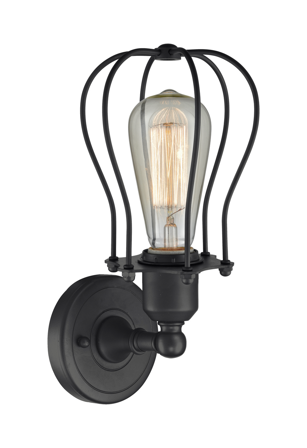LED Wall Sconce by Innovations - Austere Collection, Matte Black Finish - 900-1W-BK-CE513-BK-LED