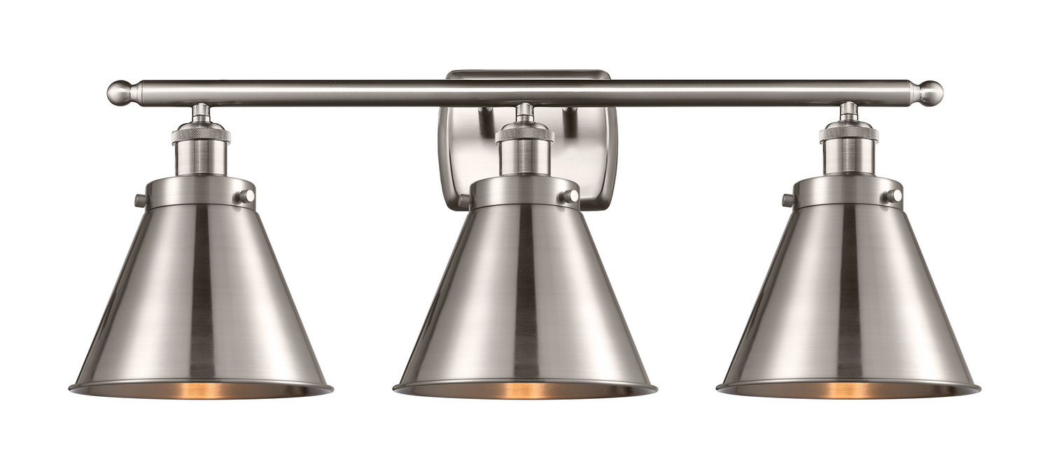 LED Bath Vanity by Innovations - Ballston Urban Collection, Brushed Satin Nickel Finish - 916-3W-SN-M13-SN-LED