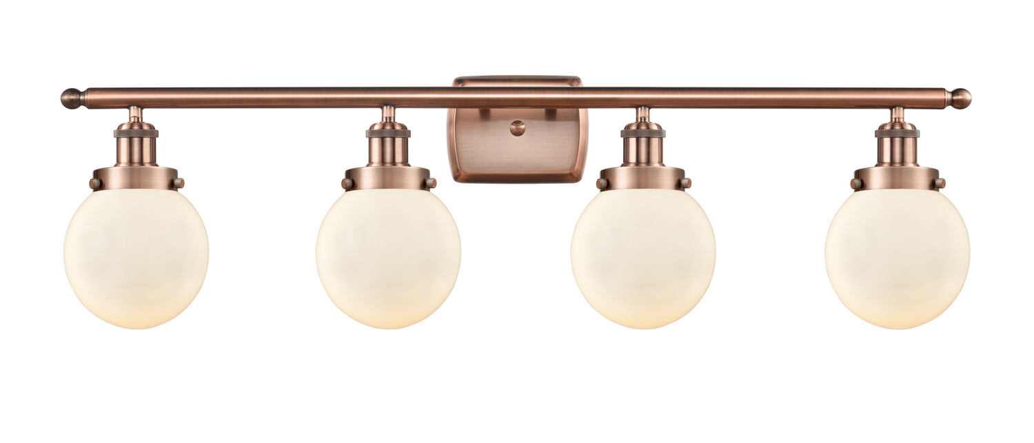 Four Light Bath Vanity by Innovations - Ballston Urban Collection, Antique Copper Finish - 916-4W-AC-G201-6