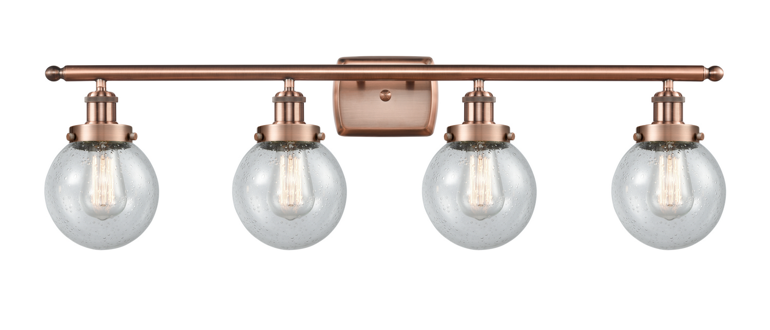 Four Light Bath Vanity by Innovations - Ballston Urban Collection, Antique Copper Finish - 916-4W-AC-G204-6