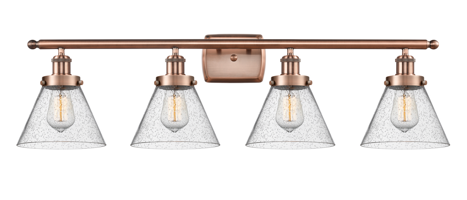 Four Light Bath Vanity by Innovations - Ballston Urban Collection, Antique Copper Finish - 916-4W-AC-G44