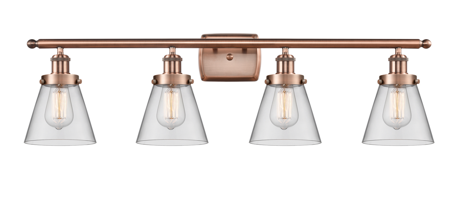 Four Light Bath Vanity by Innovations - Ballston Urban Collection, Antique Copper Finish - 916-4W-AC-G62