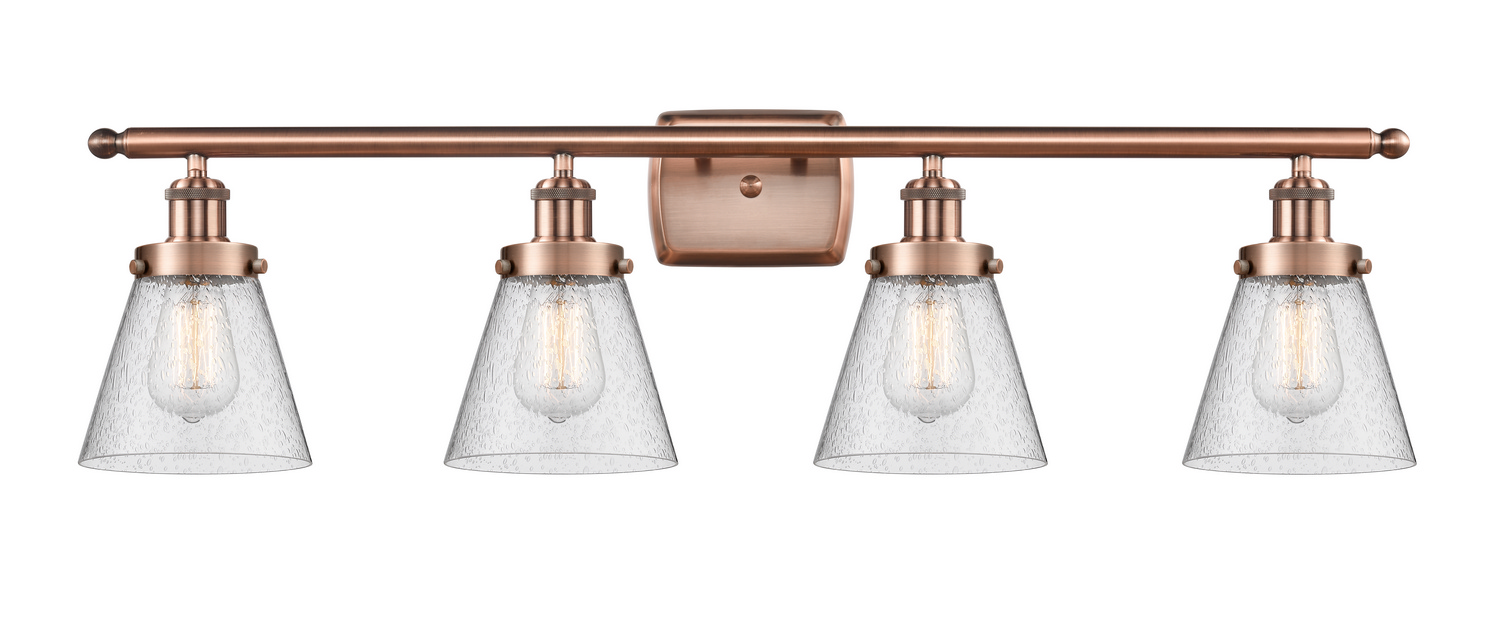 Four Light Bath Vanity by Innovations - Ballston Urban Collection, Antique Copper Finish - 916-4W-AC-G64