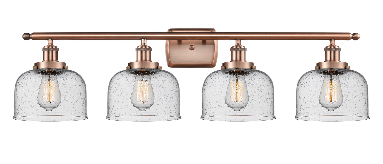 LED Bath Vanity by Innovations - Ballston Urban Collection, Antique Copper Finish - 916-4W-AC-G74-LED