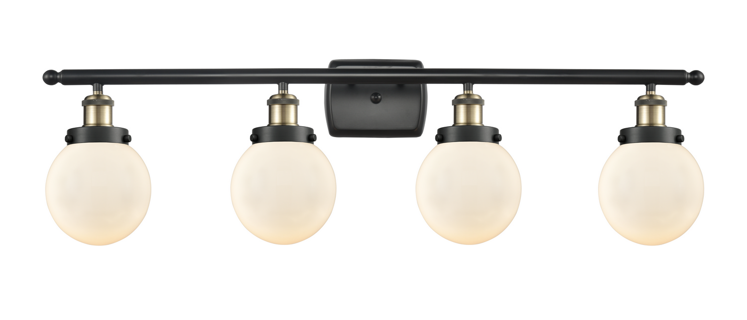Four Light Bath Vanity by Innovations - Ballston Urban Collection, Black Antique Brass Finish - 916-4W-BAB-G201-6