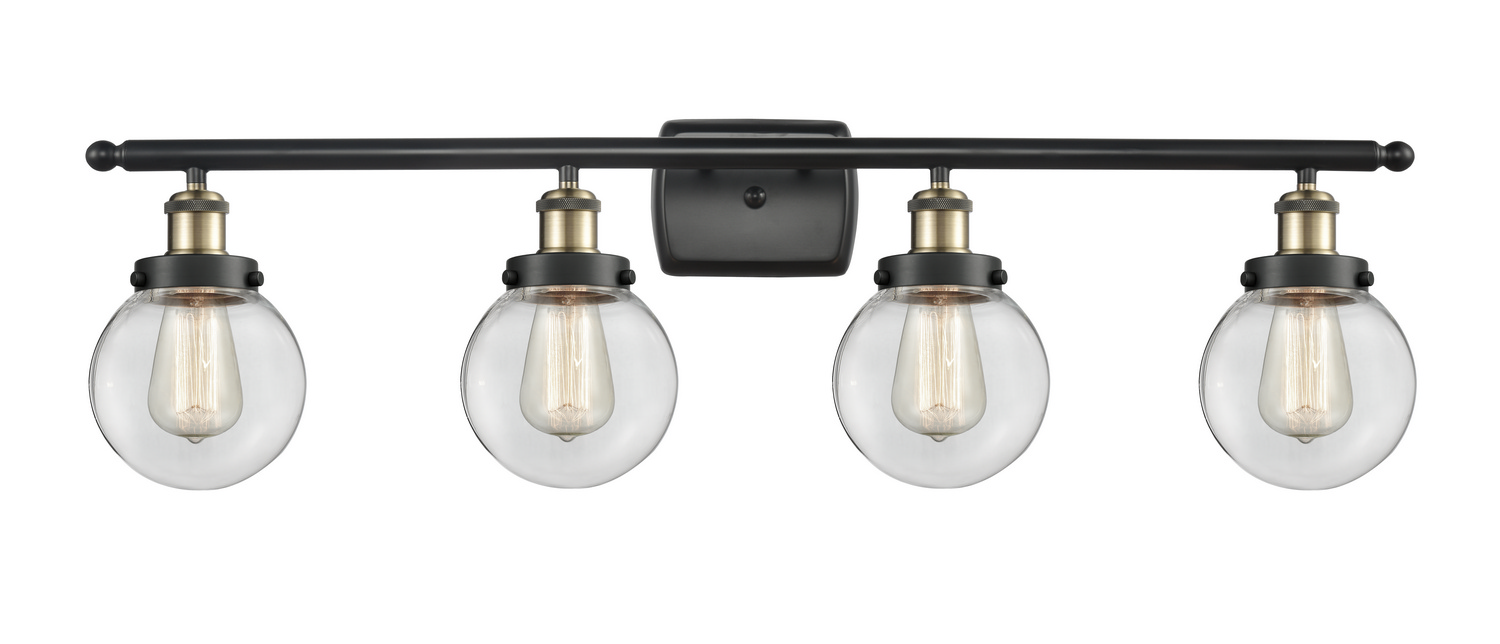 Four Light Bath Vanity by Innovations - Ballston Urban Collection, Black Antique Brass Finish - 916-4W-BAB-G202-6