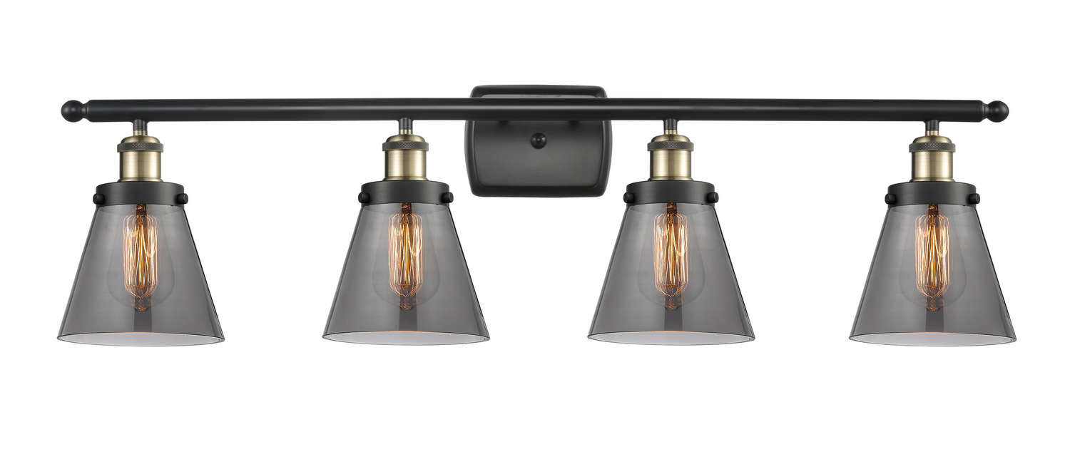 Four Light Bath Vanity by Innovations - Ballston Urban Collection, Black Antique Brass Finish - 916-4W-BAB-G63