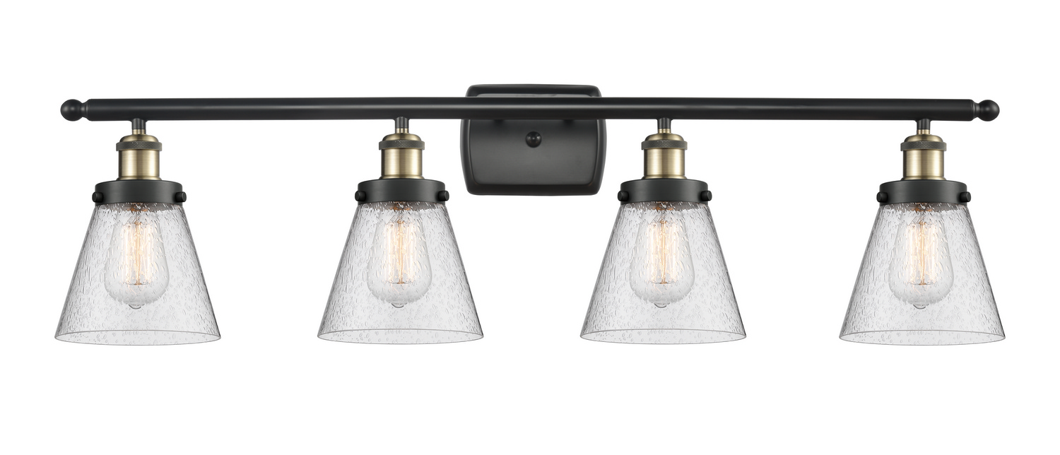 LED Bath Vanity by Innovations - Ballston Urban Collection, Black Antique Brass Finish - 916-4W-BAB-G64-LED