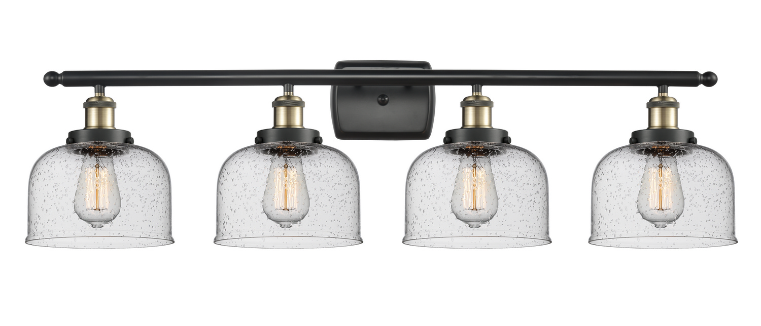 Four Light Bath Vanity by Innovations - Ballston Urban Collection, Black Antique Brass Finish - 916-4W-BAB-G74