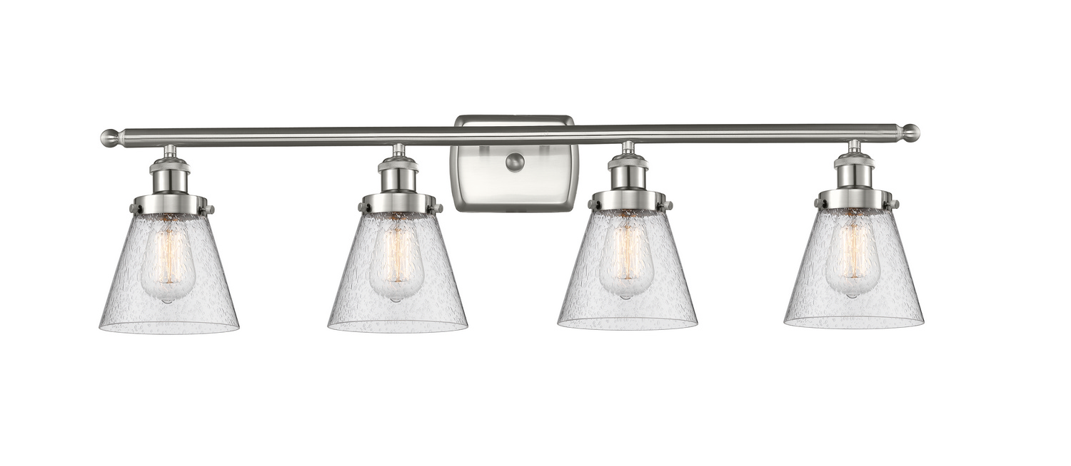 Four Light Bath Vanity by Innovations - Ballston Urban Collection, Brushed Satin Nickel Finish - 916-4W-SN-G64