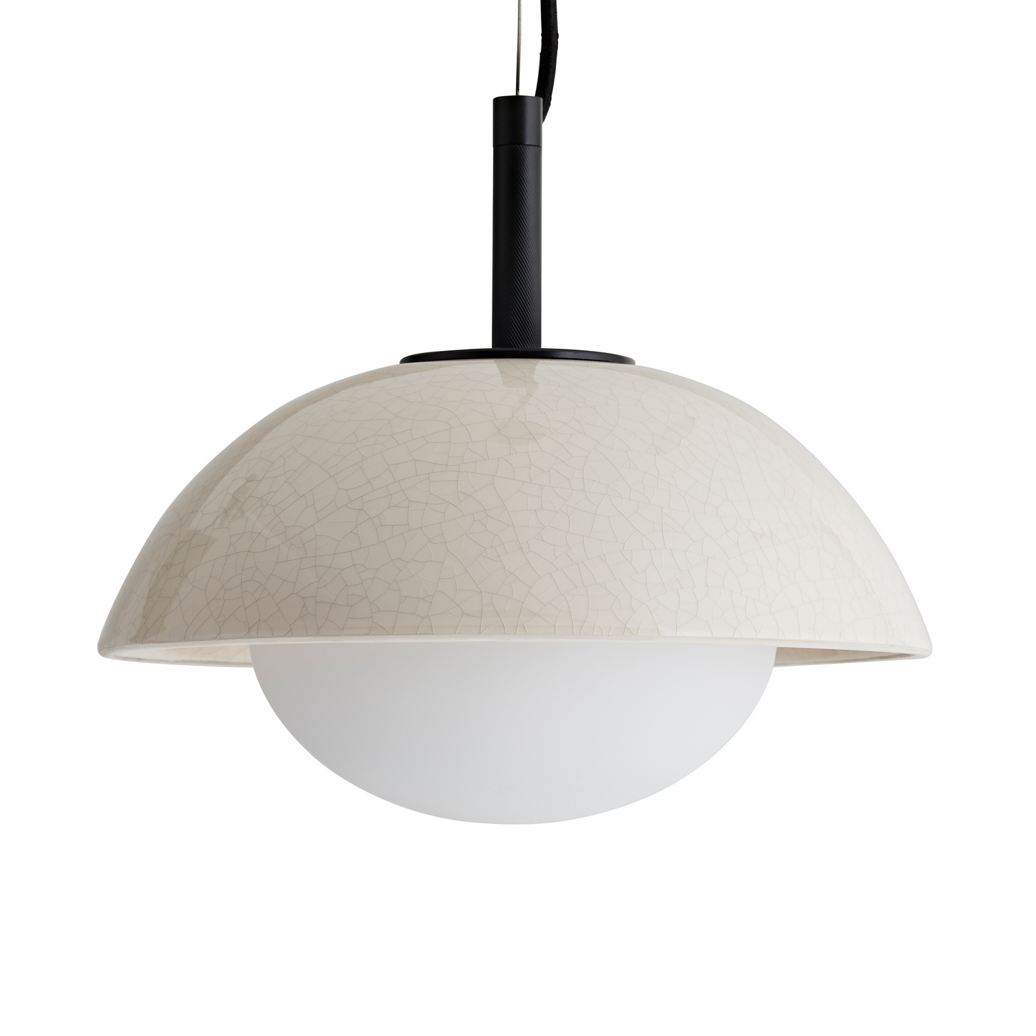 Photos - Chandelier / Lamp Wide Arteriors Ivory Stained Crackle One Light Pendant from the Glaze Collection DA49002 