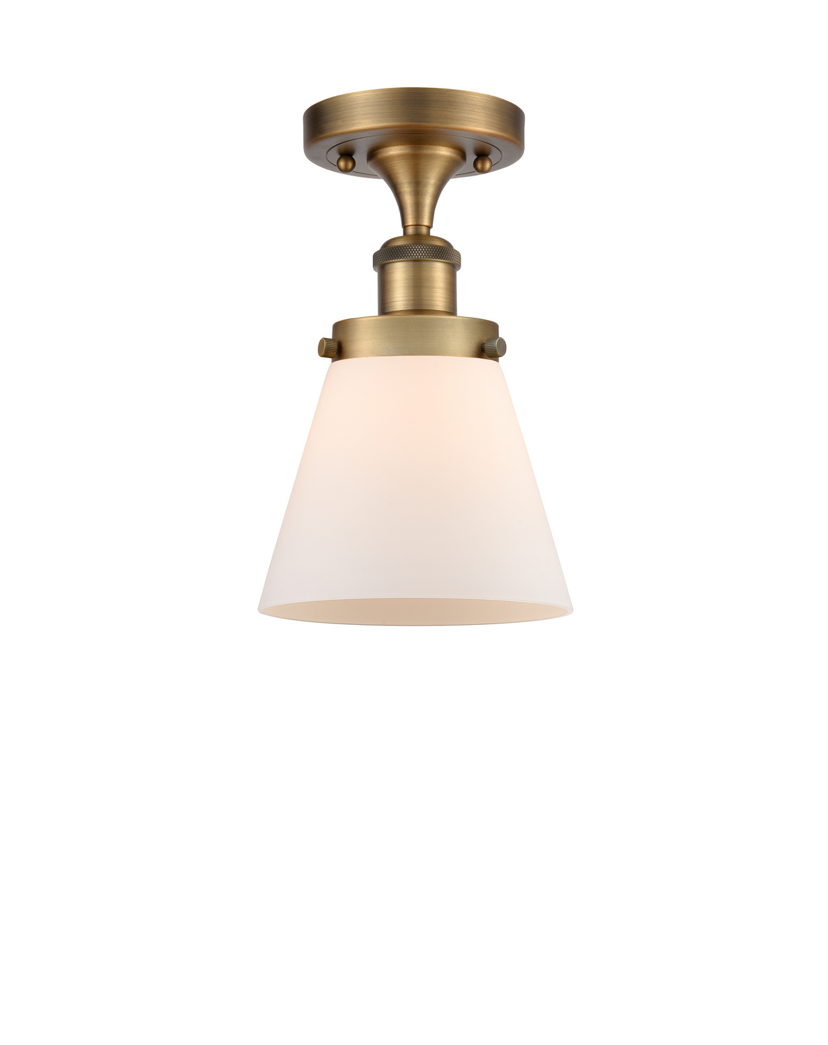 One Light Semi-Flush Mount by Innovations - Ballston Urban Collection, Brushed Brass Finish - 916-1C-BB-G61