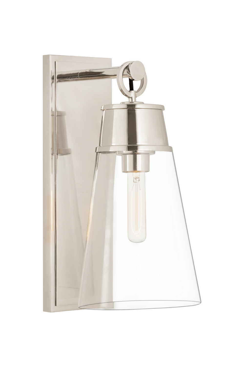 One Light Wall Sconce by Z-Lite - Wentworth Collection, Polished Nickel Finish - 2300-1SL-PN