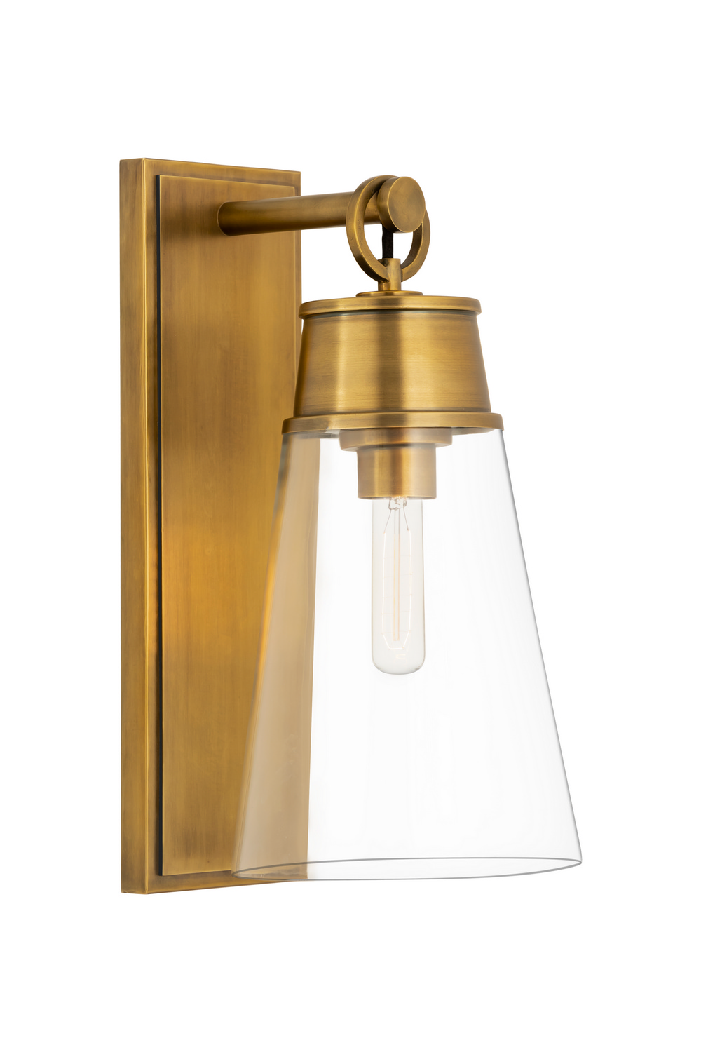 One Light Wall Sconce by Z-Lite - Wentworth Collection, Rubbed Brass Finish - 2300-1SL-RB