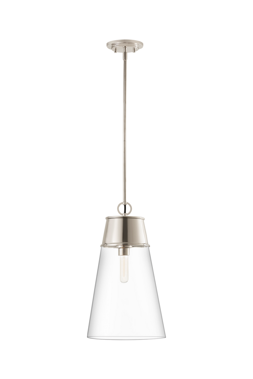One Light Pendant by Z-Lite - Wentworth Collection, Polished Nickel Finish - 2300P12-PN