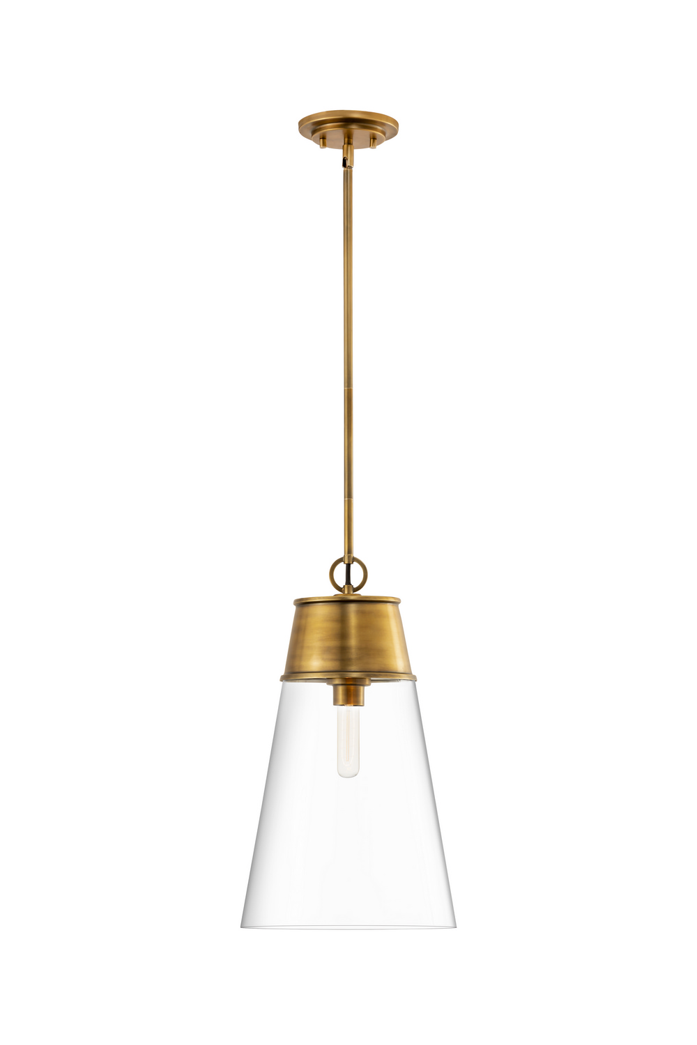 One Light Pendant by Z-Lite - Wentworth Collection, Rubbed Brass Finish - 2300P12-RB