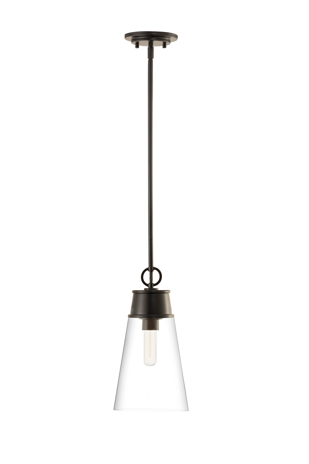 One Light Pendant by Z-Lite - Wentworth Collection, Matte Black Finish - 2300P8-MB