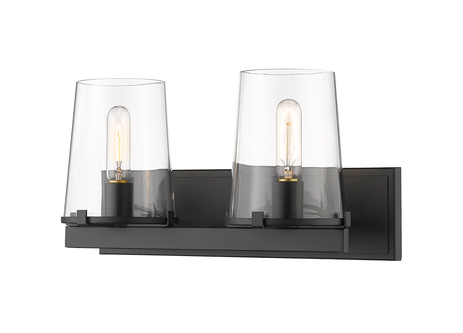 Two Light Vanity by Z-Lite - Callista Collection, Matte Black Finish - 3032-2V-MB