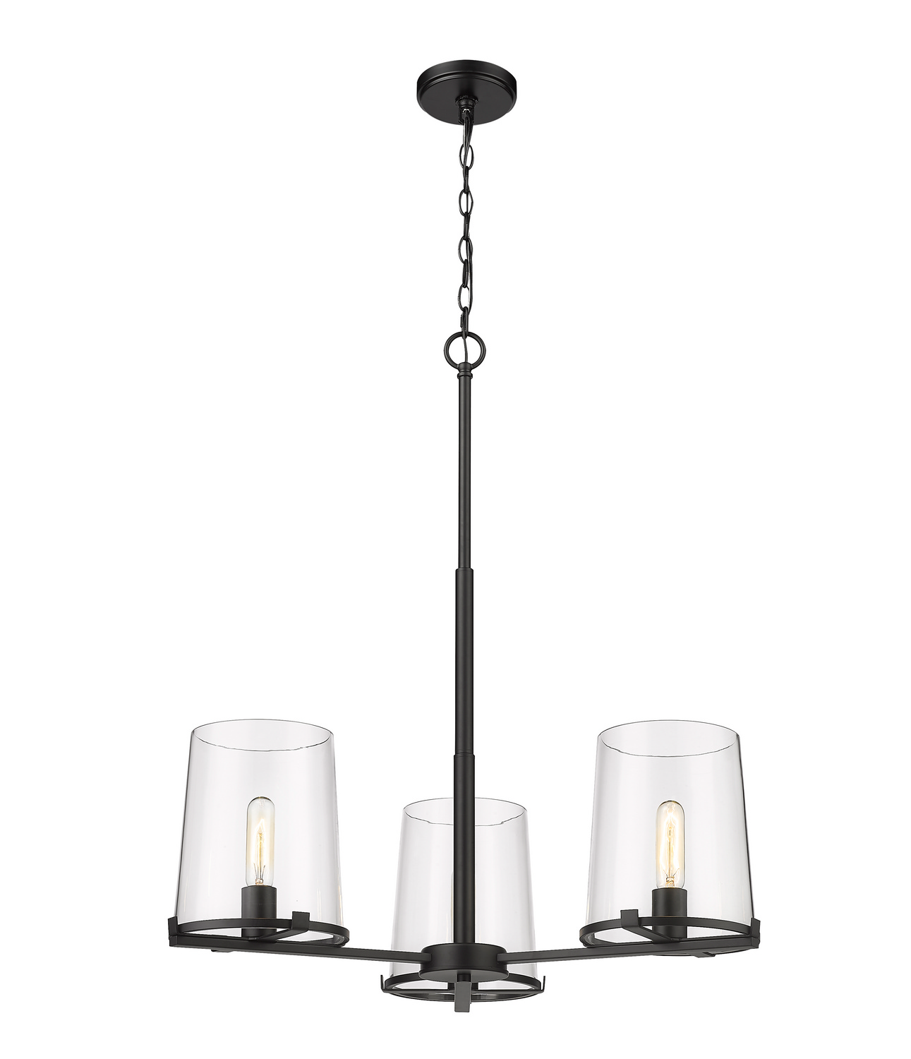 Three Light Chandelier by Z-Lite - Callista Collection, Matte Black Finish - 3032-3MB