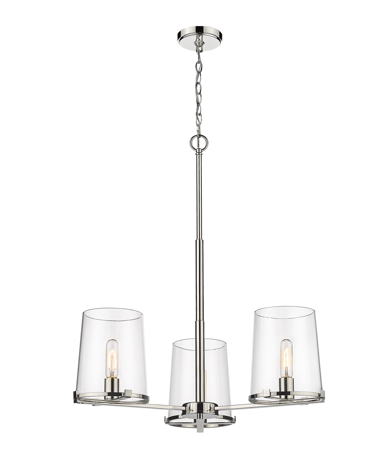 Three Light Chandelier by Z-Lite - Callista Collection, Polished Nickel Finish - 3032-3PN