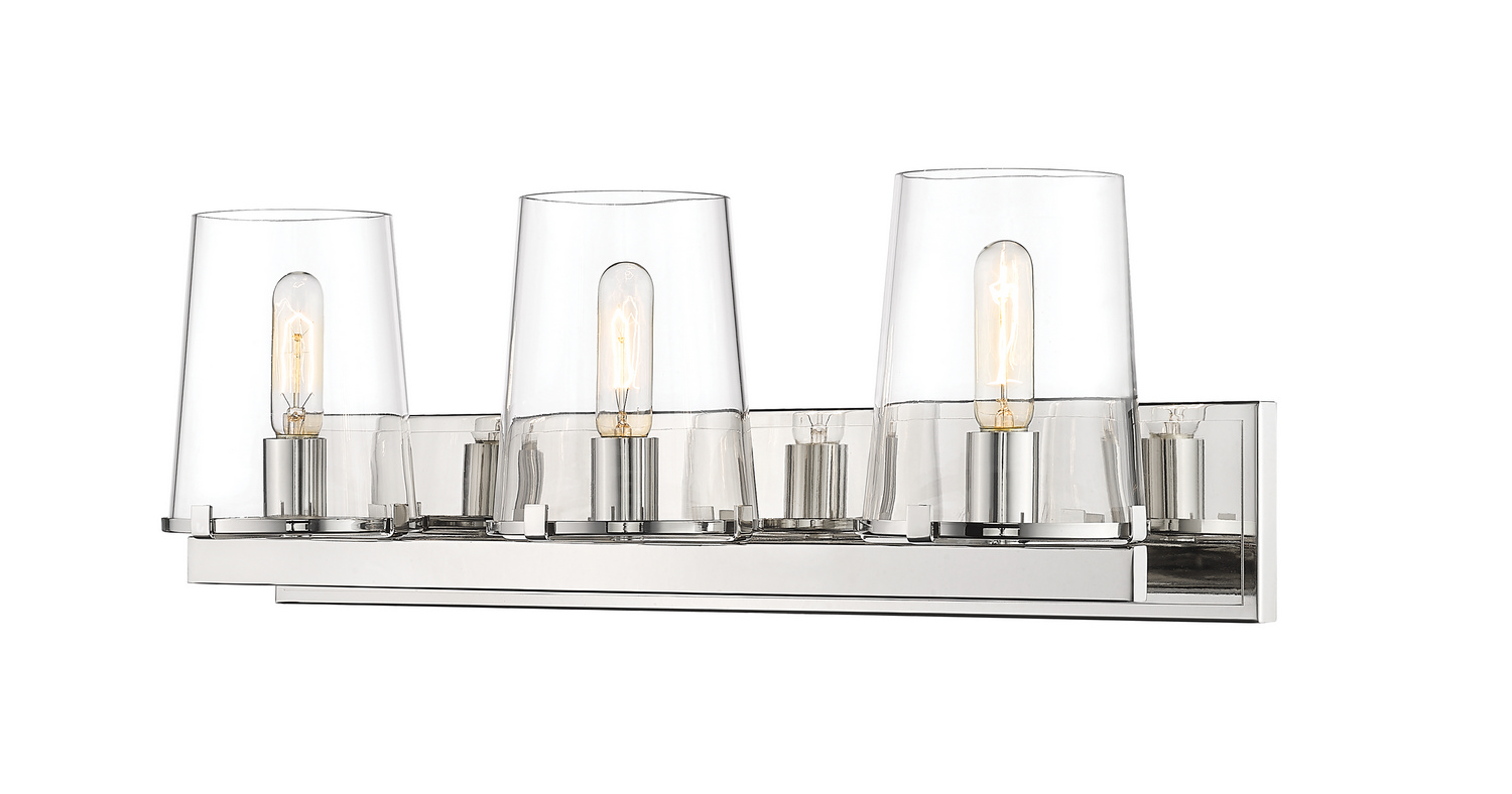 Three Light Vanity by Z-Lite - Callista Collection, Polished Nickel Finish - 3032-3V-PN