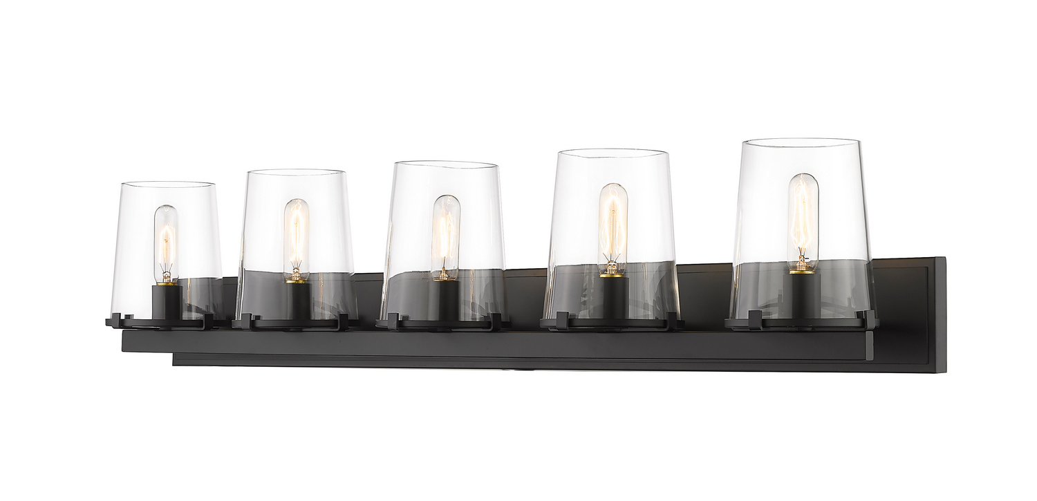 Five Light Vanity by Z-Lite - Callista Collection, Matte Black Finish - 3032-5V-MB