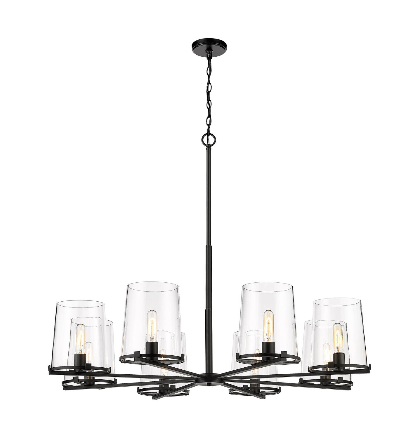 Eight Light Chandelier by Z-Lite - Callista Collection, Matte Black Finish - 3032-8MB