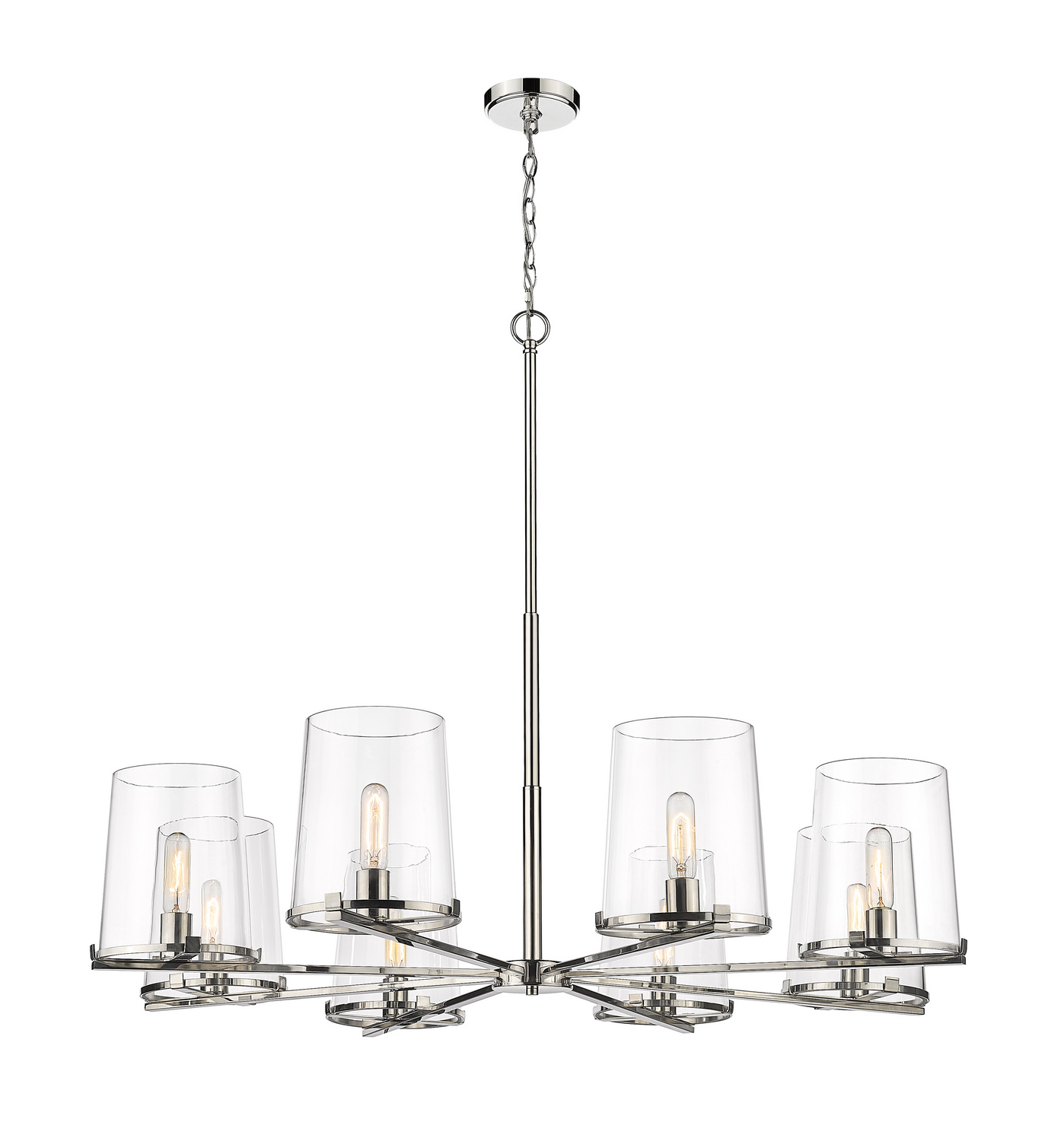 Eight Light Chandelier by Z-Lite - Callista Collection, Polished Nickel Finish - 3032-8PN