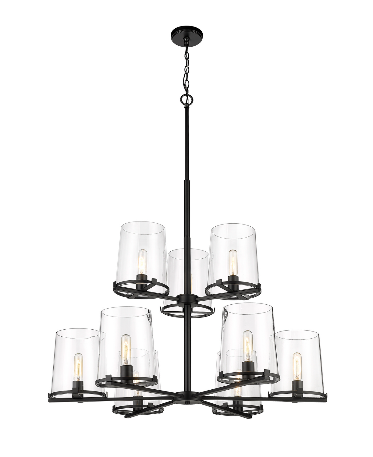 Nine Light Chandelier by Z-Lite - Callista Collection, Matte Black Finish - 3032-9MB