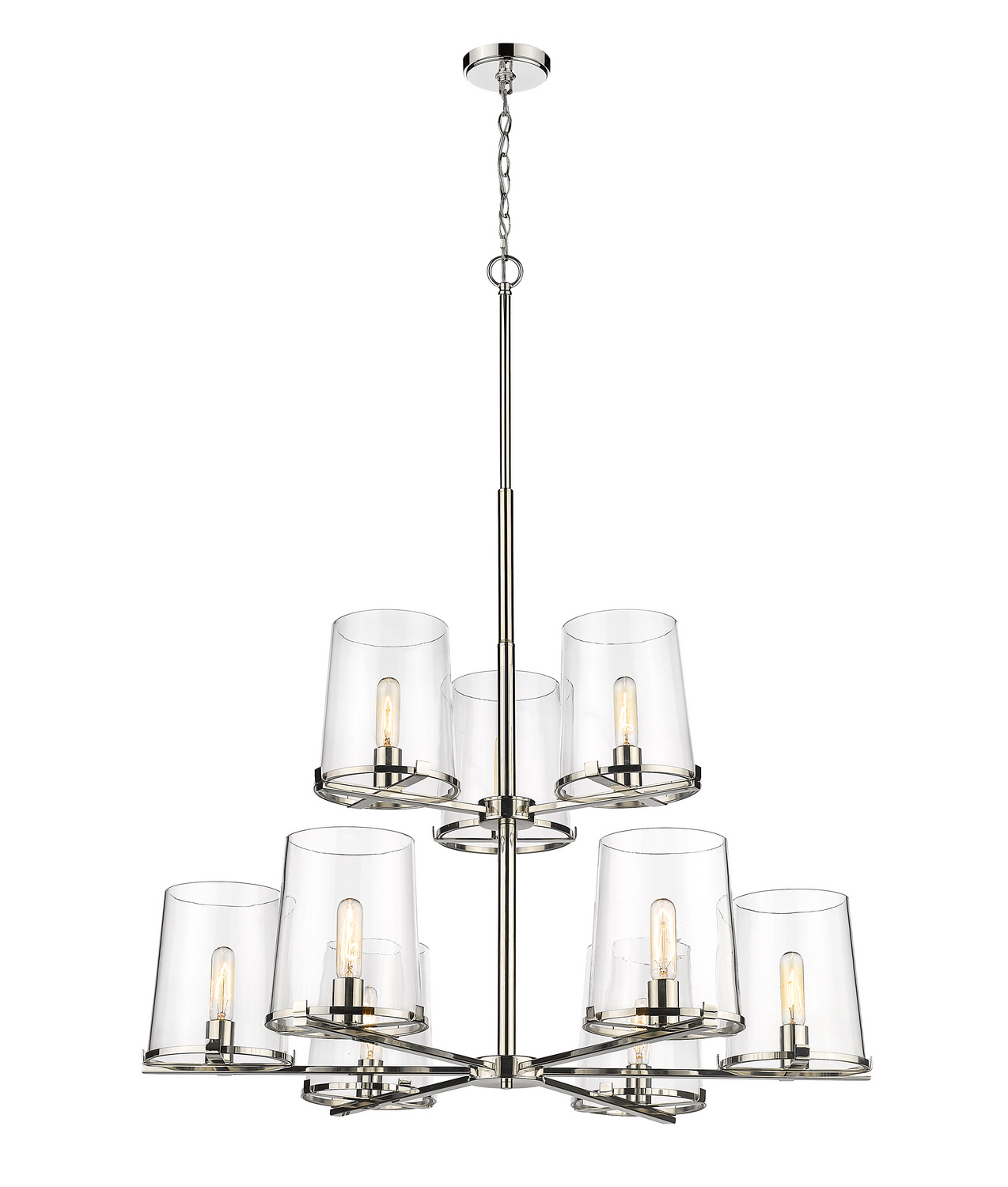 Nine Light Chandelier by Z-Lite - Callista Collection, Polished Nickel Finish - 3032-9PN