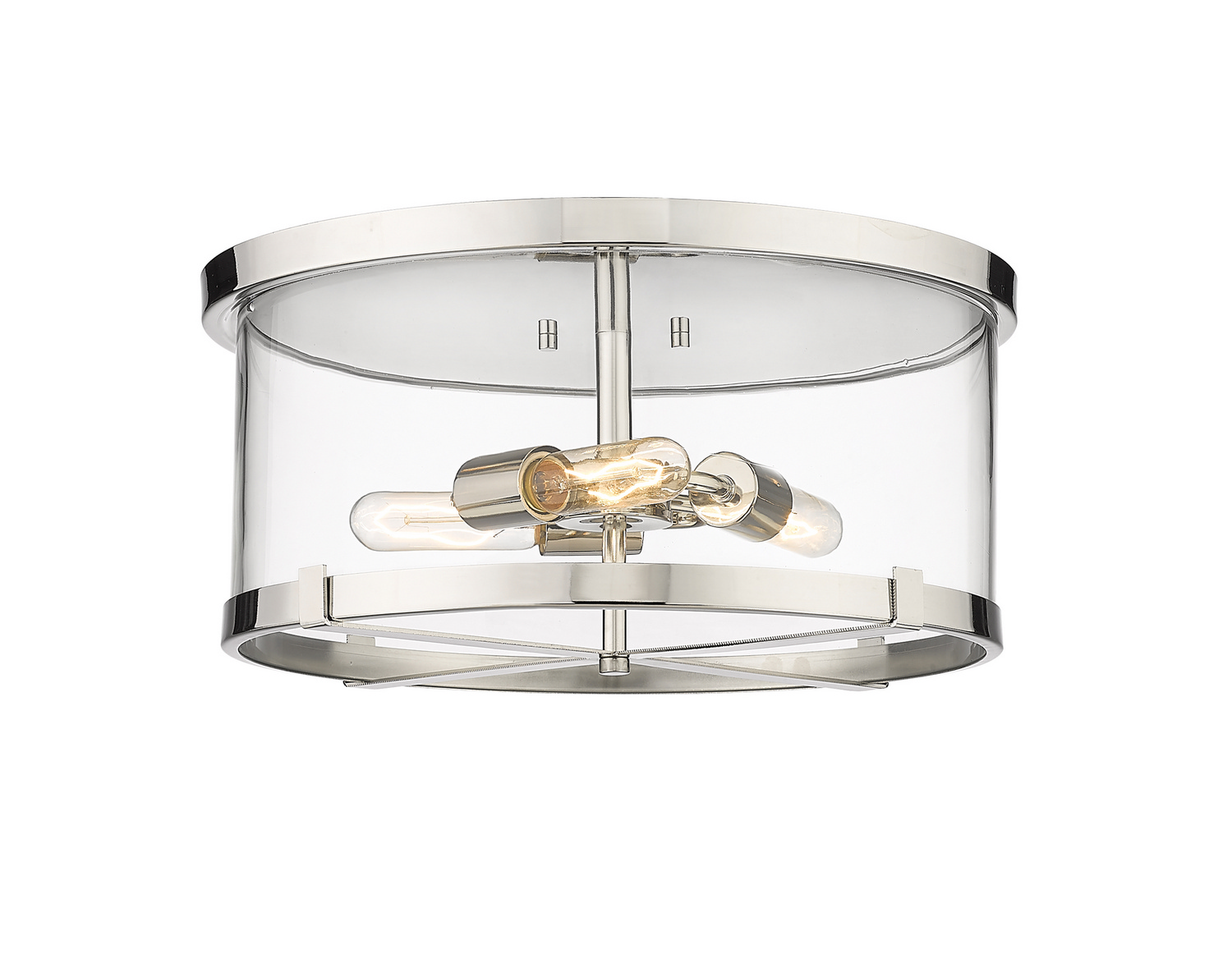 Three Light Flush Mount by Z-Lite - Callista Collection, Polished Nickel Finish - 3032F-PN