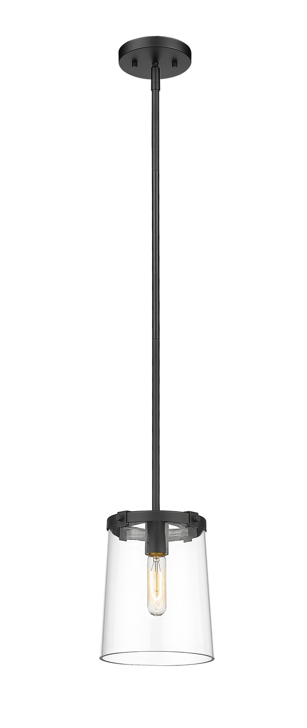 One Light Pendant by Z-Lite - Callista Collection, Matte Black Finish - 3032MP-MB
