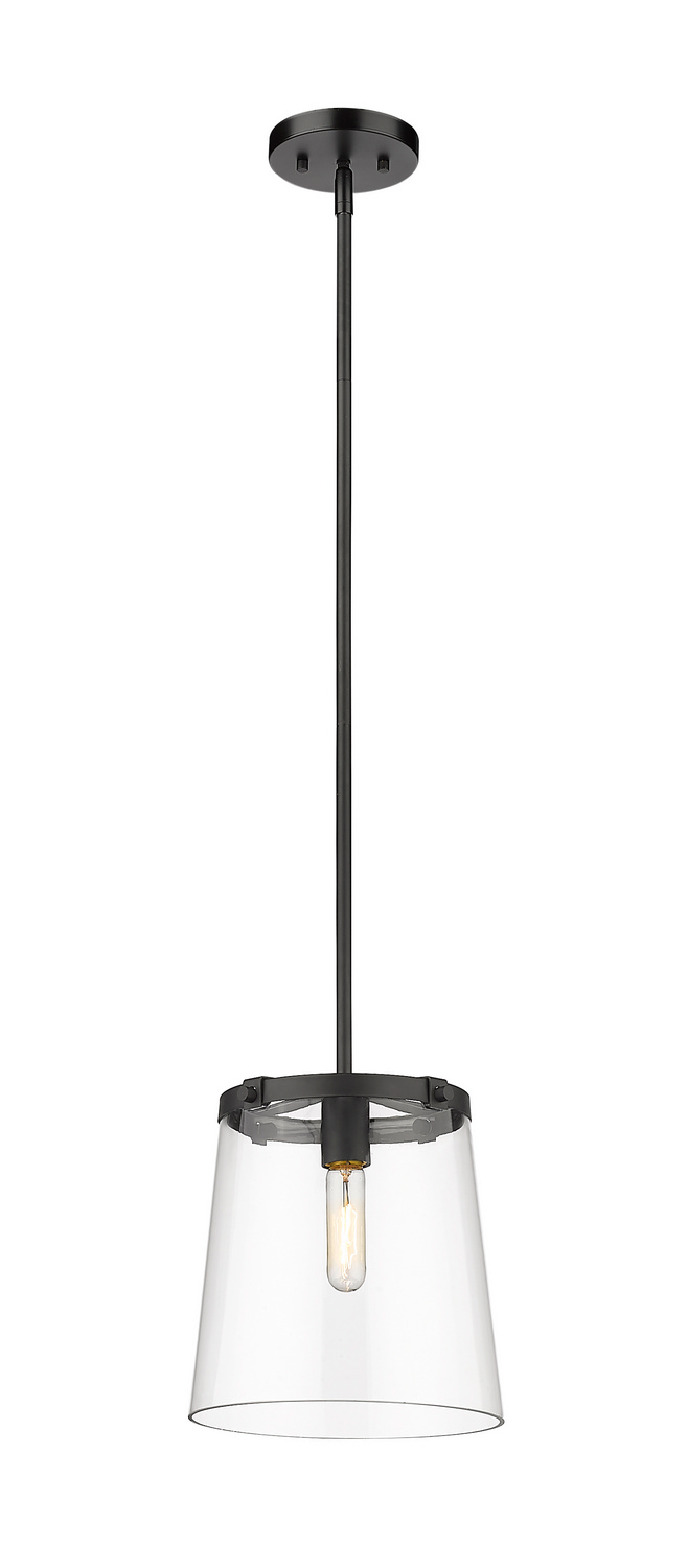One Light Pendant by Z-Lite - Callista Collection, Matte Black Finish - 3032P10-MB