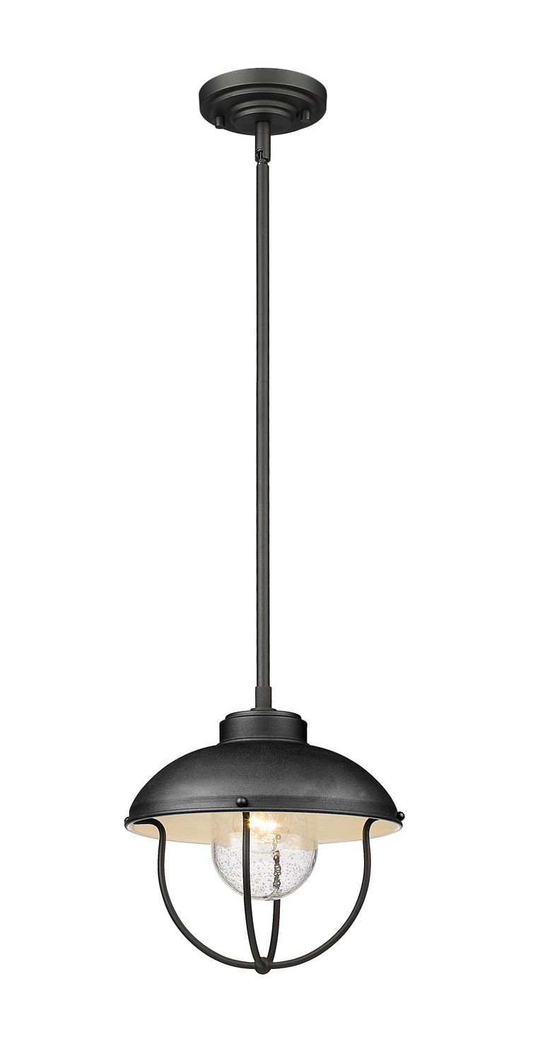 One Light Outdoor Pendant by Z-Lite - Ansel Collection, Black Finish - 590P-BK