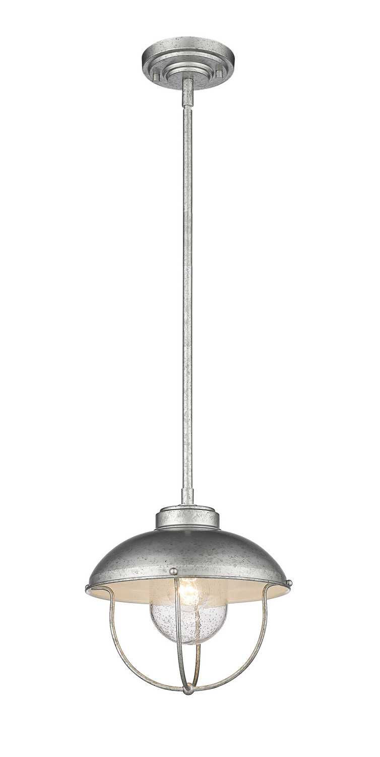 One Light Outdoor Pendant by Z-Lite - Ansel Collection, Galvanized Finish - 590P-GV
