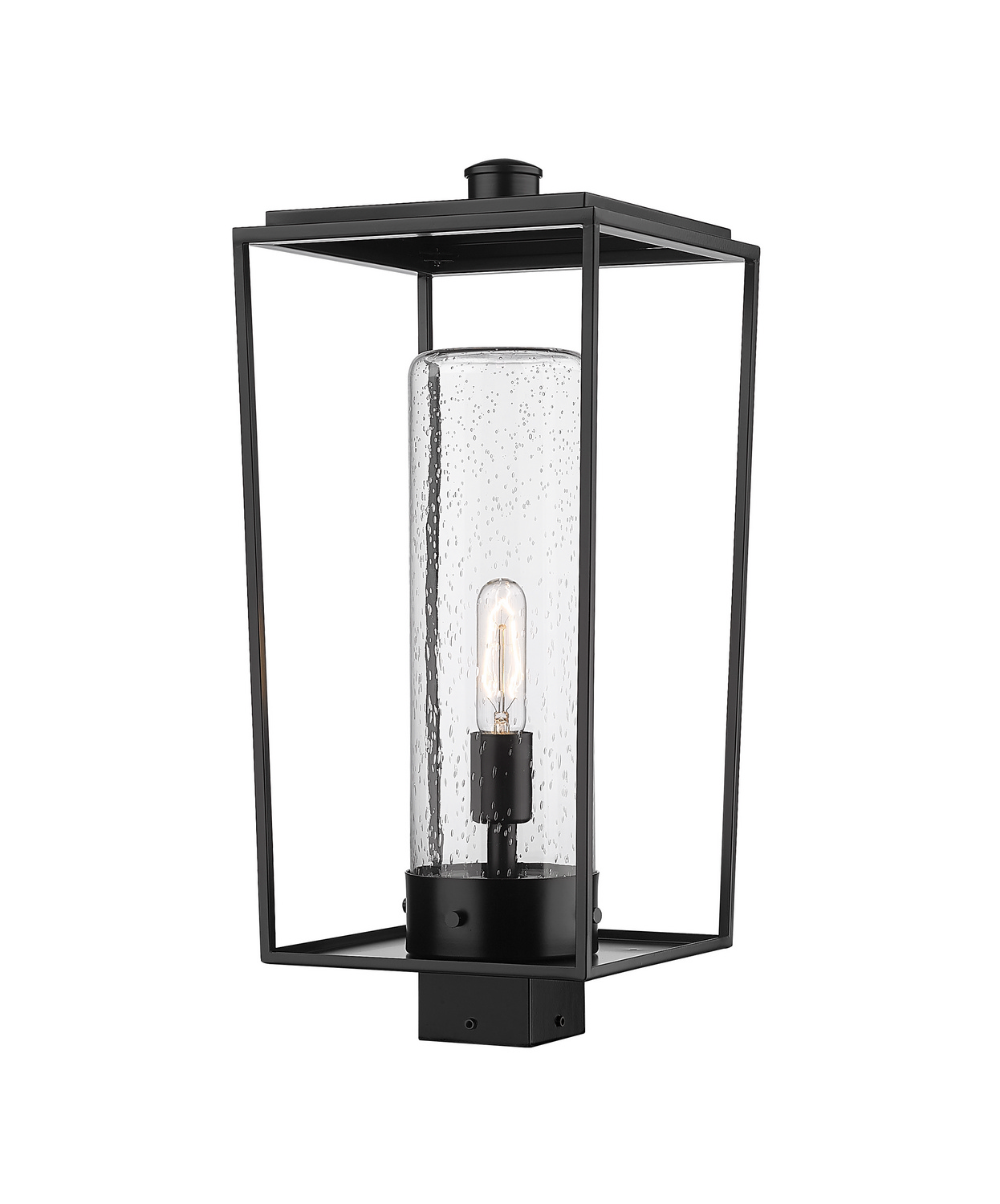 One Light Outdoor Post Mount Fixture by Z-Lite - Sheridan Collection, Black Finish - 594PHBS-BK