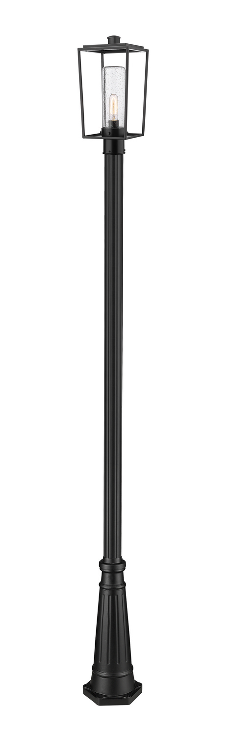 One Light Outdoor Post Mounted Fixture by Z-Lite - Sheridan Collection, Black Finish - 594PHMR-519P-BK