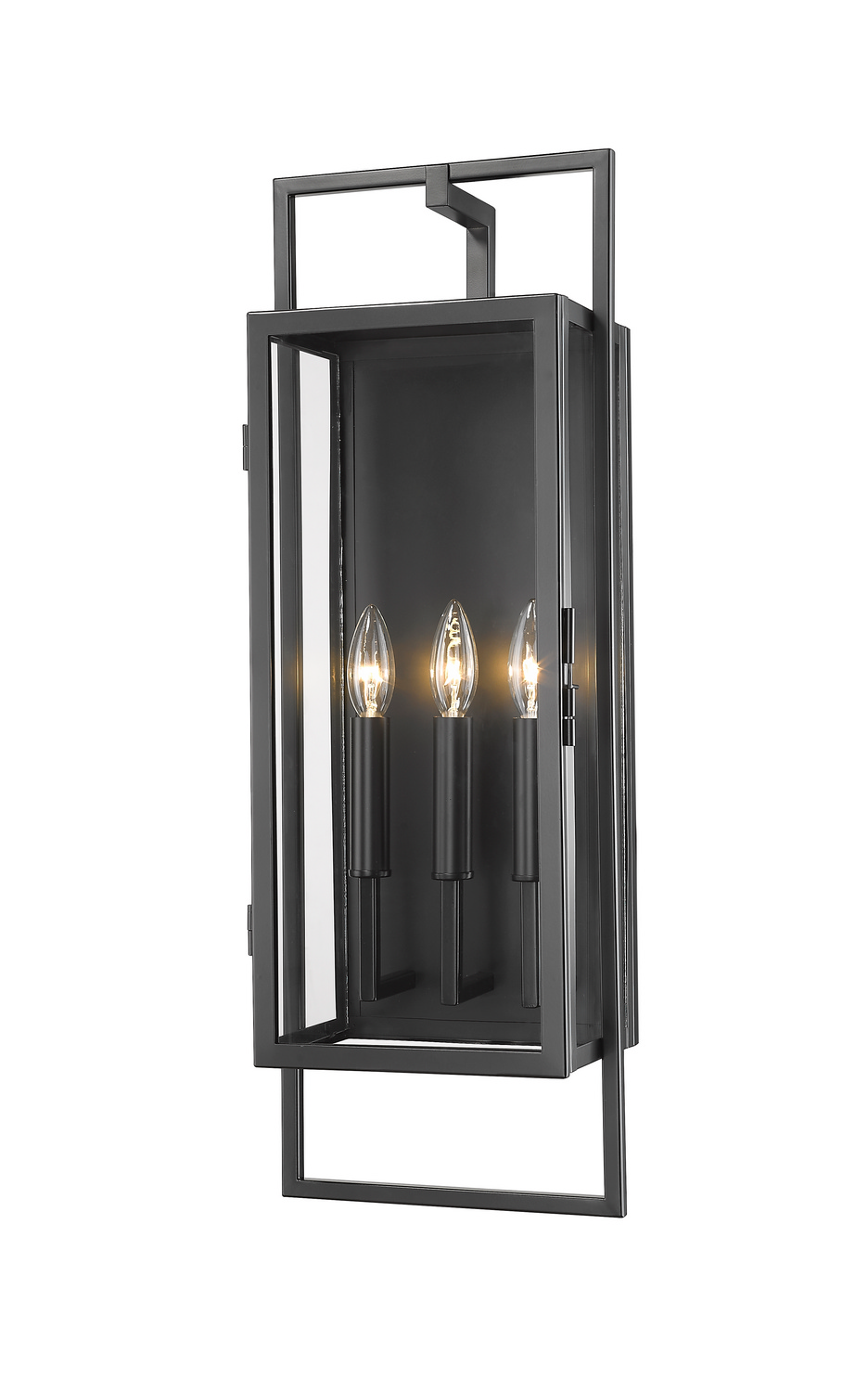 Three Light Outdoor Wall Light by Z-Lite - Lucian Collection, Black Finish - 598B-BK