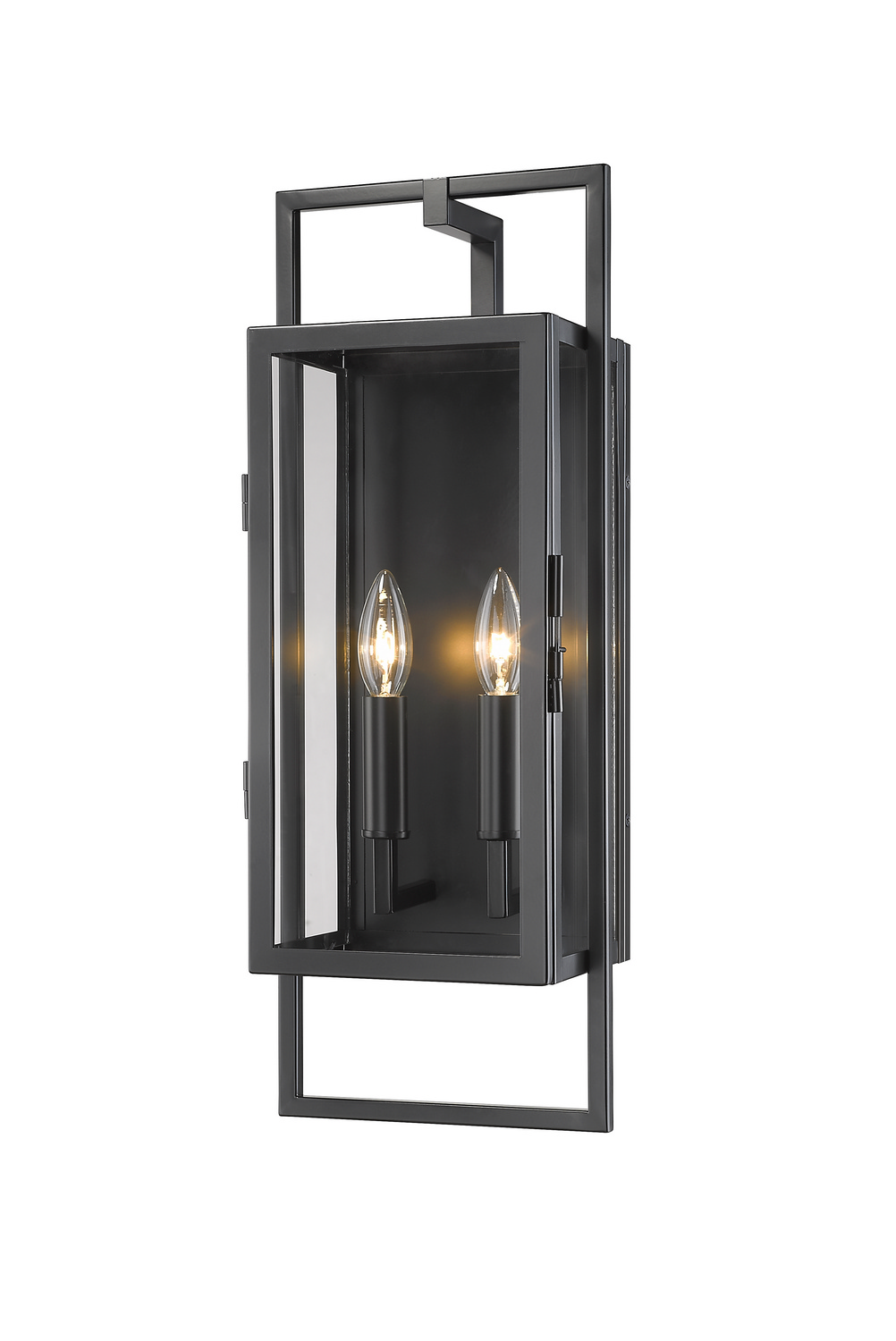 Two Light Outdoor Wall Sconce by Z-Lite - Lucian Collection, Black Finish - 598M-BK