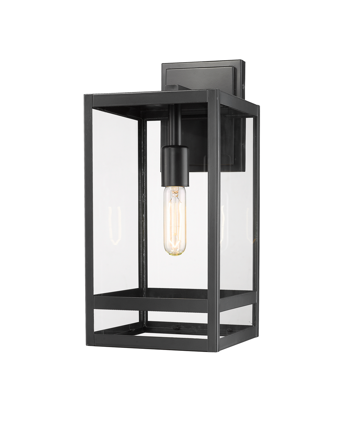 One Light Outdoor Wall Light by Z-Lite - Nuri Collection, Black Finish - 596M-BK